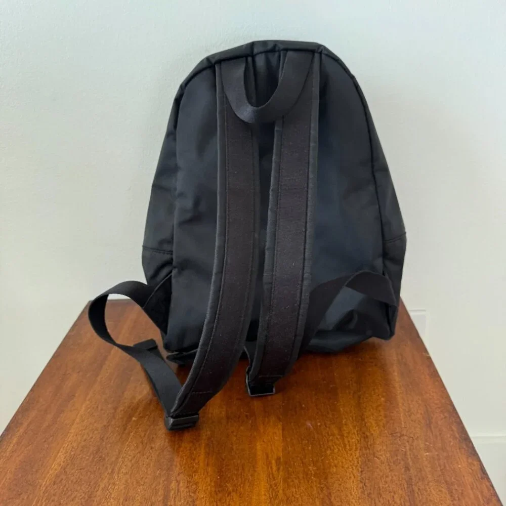 Marc Jacobs Black Backpack with Red Lip Logo Patch